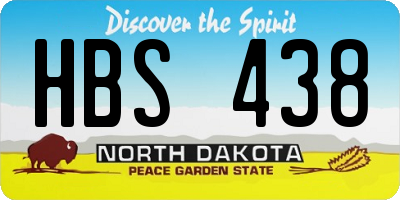 ND license plate HBS438