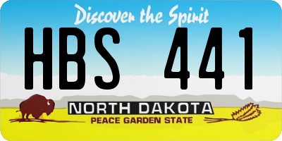 ND license plate HBS441