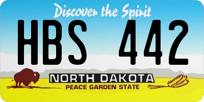ND license plate HBS442