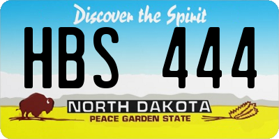 ND license plate HBS444