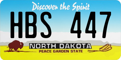 ND license plate HBS447