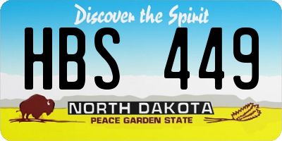ND license plate HBS449