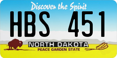 ND license plate HBS451