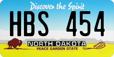 ND license plate HBS454