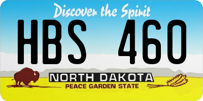 ND license plate HBS460