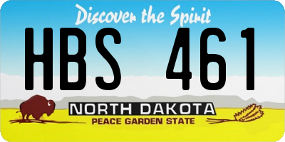 ND license plate HBS461
