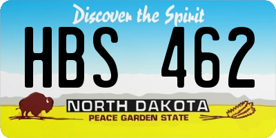 ND license plate HBS462