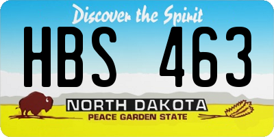 ND license plate HBS463