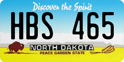 ND license plate HBS465
