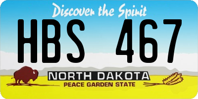 ND license plate HBS467