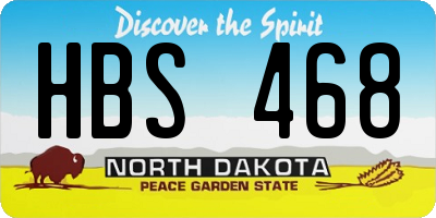 ND license plate HBS468