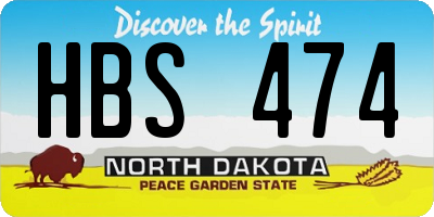 ND license plate HBS474