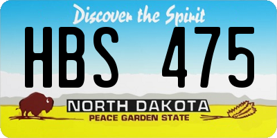 ND license plate HBS475