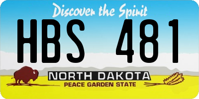 ND license plate HBS481