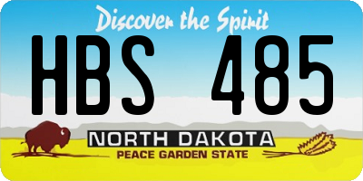 ND license plate HBS485