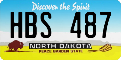 ND license plate HBS487