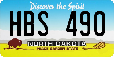 ND license plate HBS490