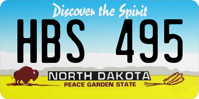 ND license plate HBS495