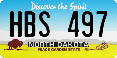 ND license plate HBS497