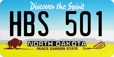 ND license plate HBS501