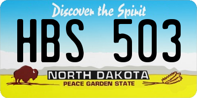ND license plate HBS503