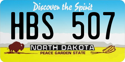 ND license plate HBS507