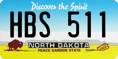 ND license plate HBS511