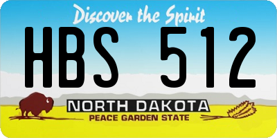 ND license plate HBS512