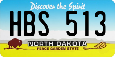 ND license plate HBS513