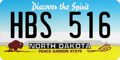ND license plate HBS516