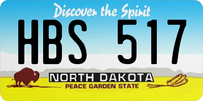 ND license plate HBS517