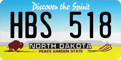 ND license plate HBS518