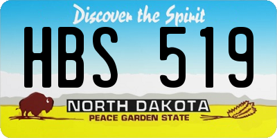 ND license plate HBS519