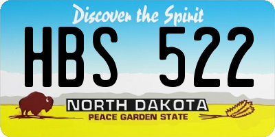 ND license plate HBS522