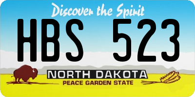 ND license plate HBS523