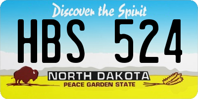 ND license plate HBS524