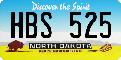 ND license plate HBS525