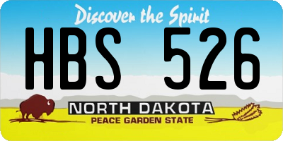 ND license plate HBS526