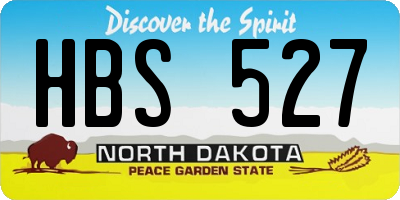 ND license plate HBS527