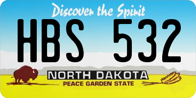 ND license plate HBS532