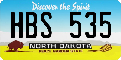 ND license plate HBS535