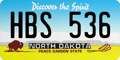 ND license plate HBS536
