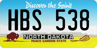 ND license plate HBS538