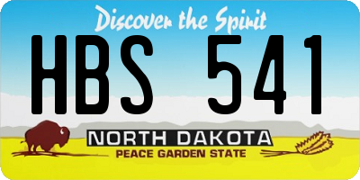 ND license plate HBS541