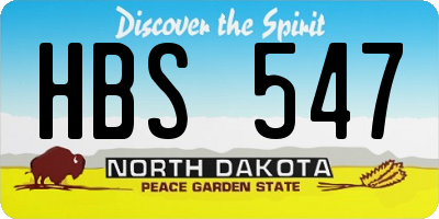 ND license plate HBS547