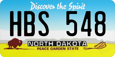 ND license plate HBS548