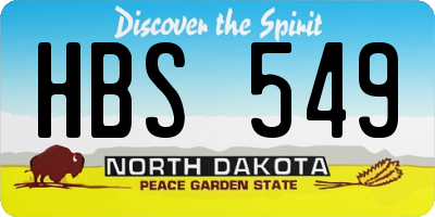 ND license plate HBS549