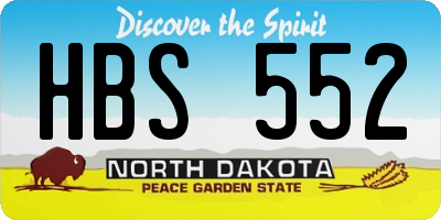 ND license plate HBS552