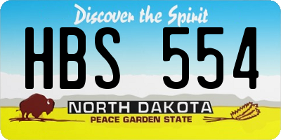 ND license plate HBS554