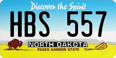 ND license plate HBS557